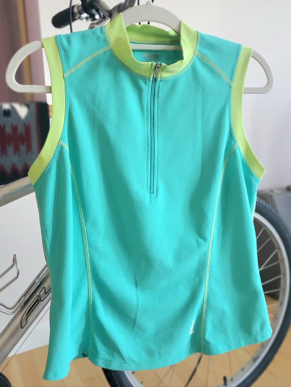 RYKA Teal Athletic Tank with Lime Accents, Size L